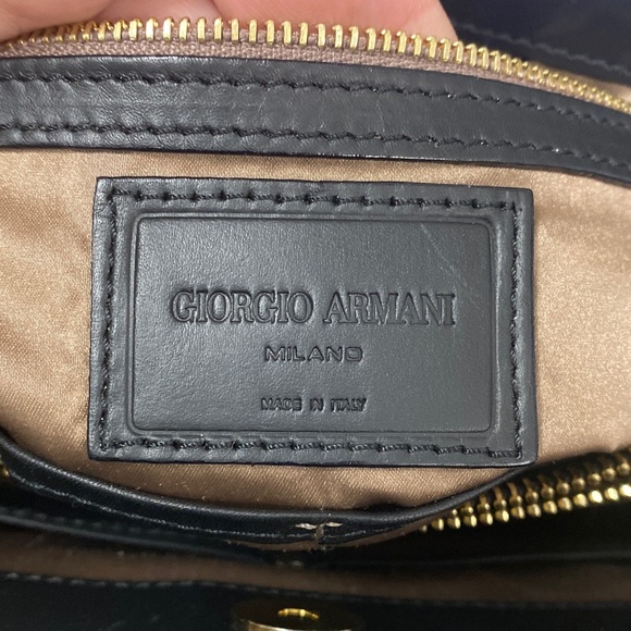 Giorgio Armani Black Calfskin Handbag EUC - Picture 15 of 16